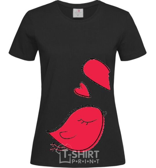 Women's T-shirt BIRD'S LOVE №1 black фото