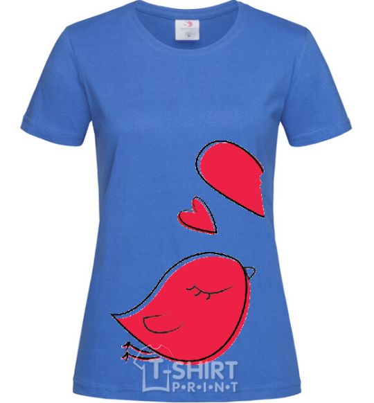 Women's T-shirt BIRD'S LOVE №1 royal-blue фото