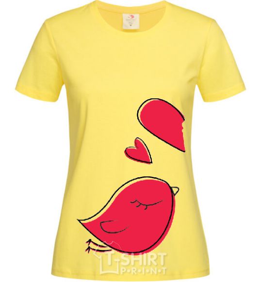 Women's T-shirt BIRD'S LOVE №1 cornsilk фото