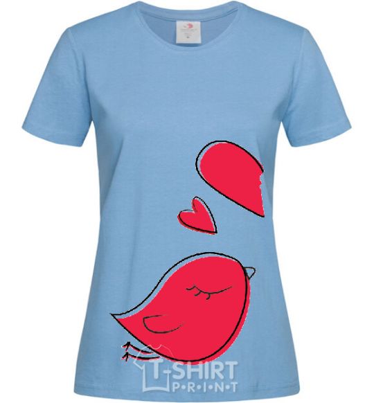 Women's T-shirt BIRD'S LOVE №1 sky-blue фото