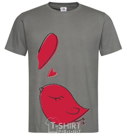Men's T-Shirt BIRD'S LOVE №2 dark-grey фото