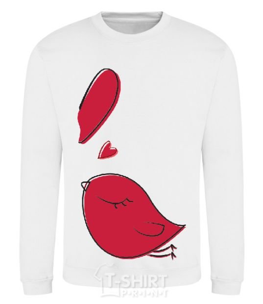 Sweatshirt BIRD'S LOVE №2 White фото