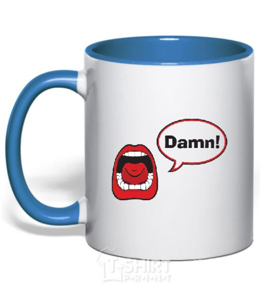 Mug with a colored handle DAMN! royal-blue фото