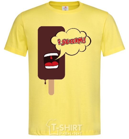 Men's T-Shirt I SCREAM! cornsilk фото