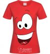 Women's T-shirt HAPPY SMILE red фото
