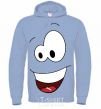 Men`s hoodie HAPPY SMILE sky-blue фото