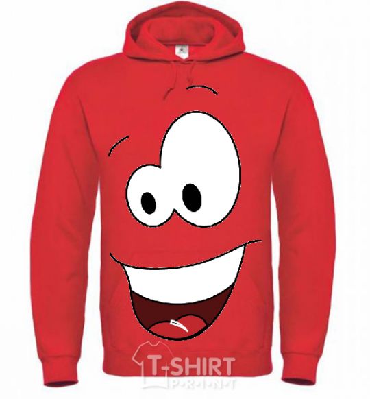 Men`s hoodie HAPPY SMILE bright-red фото