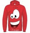 Men`s hoodie HAPPY SMILE bright-red фото