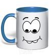 Mug with a colored handle SHY SMILE royal-blue фото