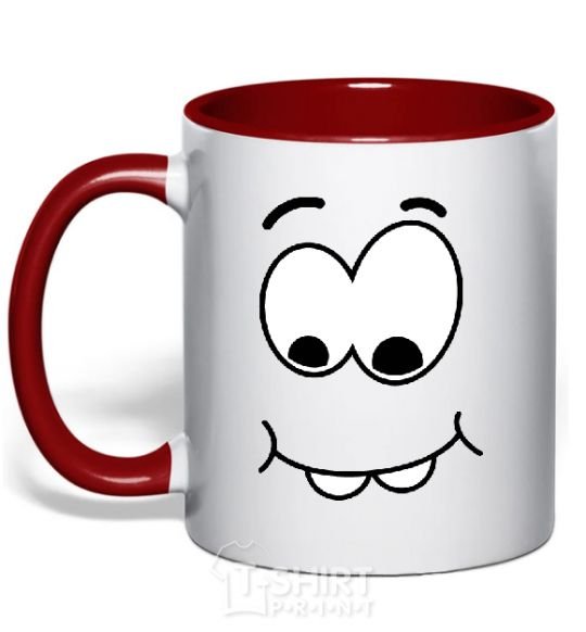 Mug with a colored handle SHY SMILE red фото