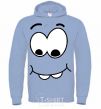 Men`s hoodie SHY SMILE sky-blue фото