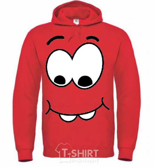 Men`s hoodie SHY SMILE bright-red фото