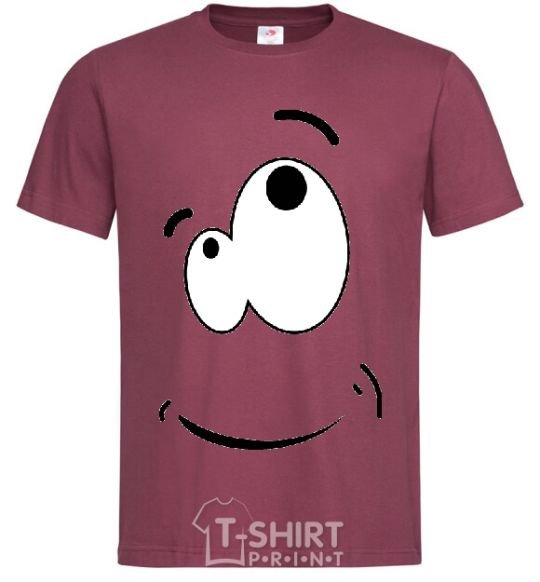 Men's T-Shirt CARTOON SMILE burgundy фото