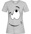 Women's T-shirt CARTOON SMILE grey фото