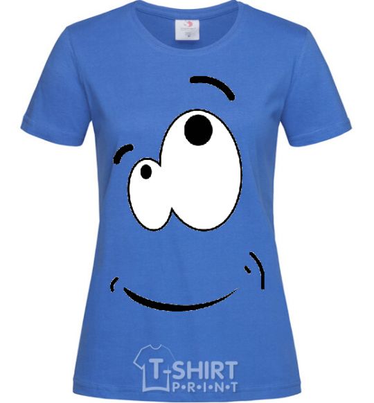 Women's T-shirt CARTOON SMILE royal-blue фото