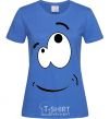 Women's T-shirt CARTOON SMILE royal-blue фото