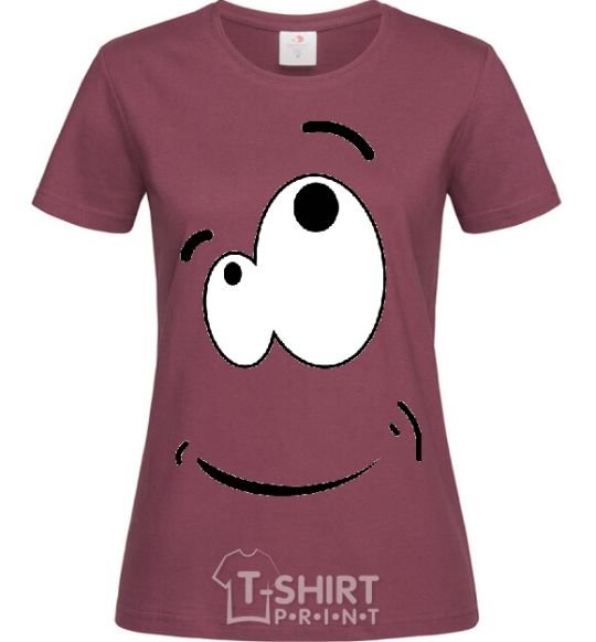 Women's T-shirt CARTOON SMILE burgundy фото