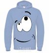 Men`s hoodie CARTOON SMILE sky-blue фото