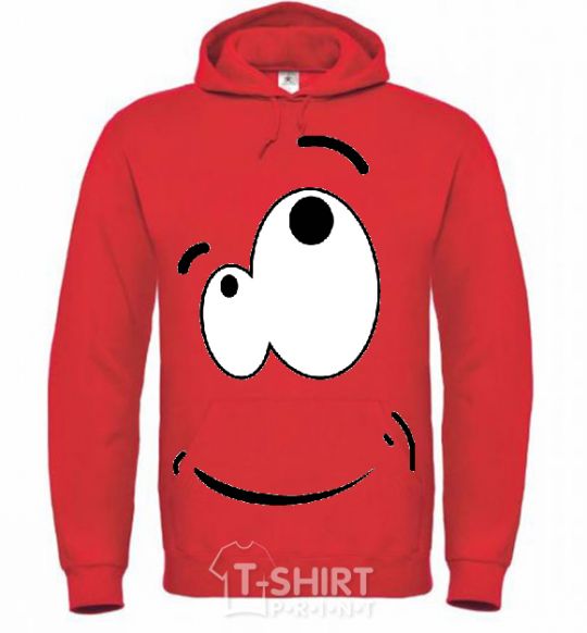 Men`s hoodie CARTOON SMILE bright-red фото
