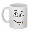 Ceramic mug TONGUE SMILE White фото