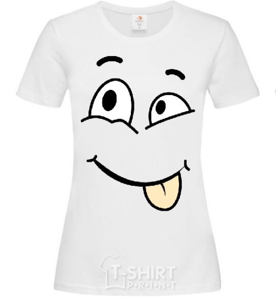 Women's T-shirt TONGUE SMILE White фото