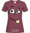 Women's T-shirt TONGUE SMILE burgundy фото