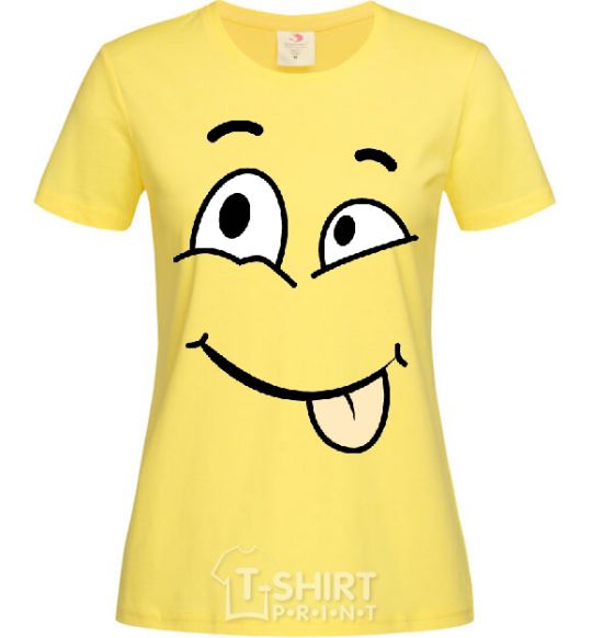 Women's T-shirt TONGUE SMILE cornsilk фото