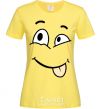 Women's T-shirt TONGUE SMILE cornsilk фото