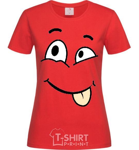 Women's T-shirt TONGUE SMILE red фото