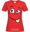 Women's T-shirt TONGUE SMILE red фото