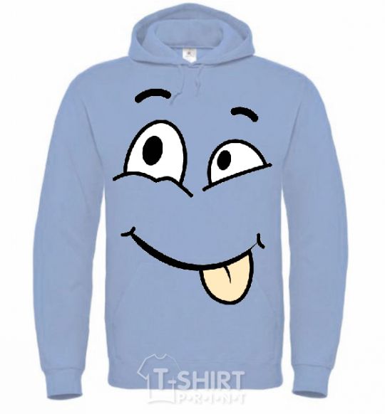 Men`s hoodie TONGUE SMILE sky-blue фото