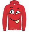 Men`s hoodie TONGUE SMILE bright-red фото
