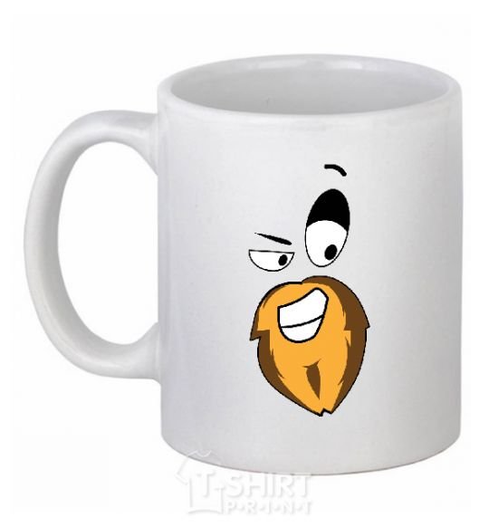 Ceramic mug BEARDY SMILE White фото