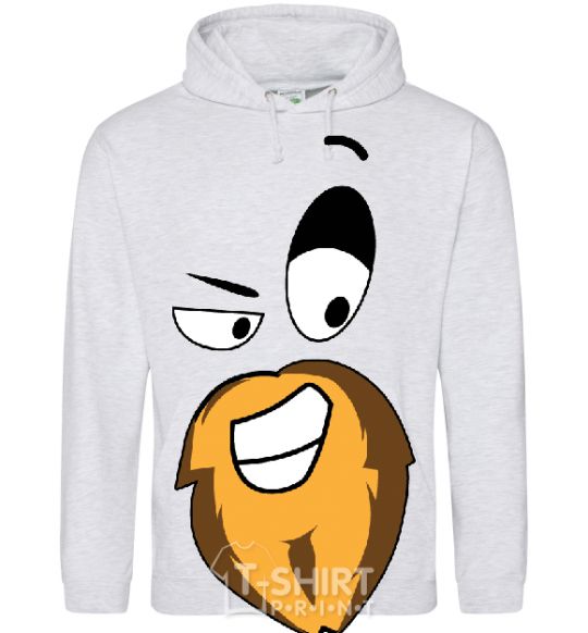 Men`s hoodie BEARDY SMILE sport-grey фото