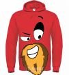 Men`s hoodie BEARDY SMILE bright-red фото