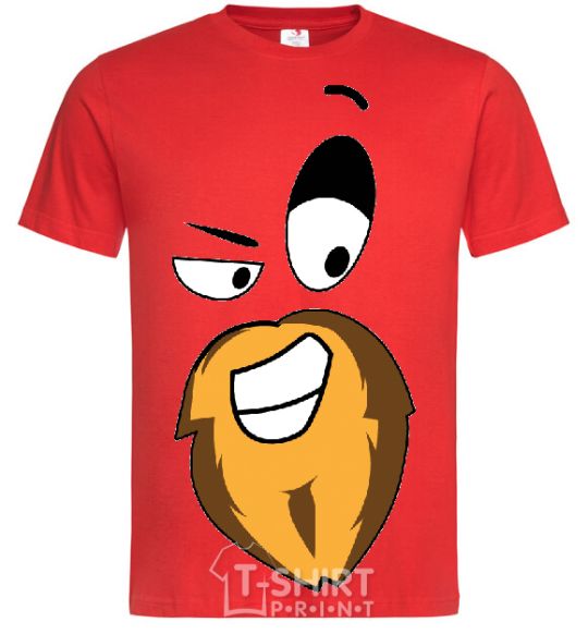Men's T-Shirt BEARDY SMILE red фото