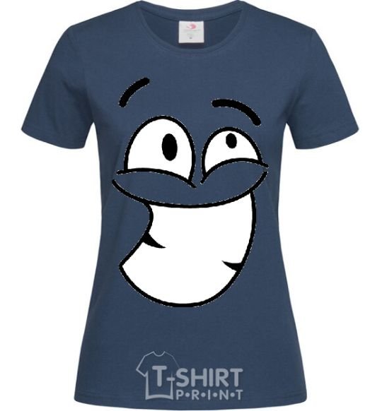 Women's T-shirt BIG TEETH SMILE navy-blue фото