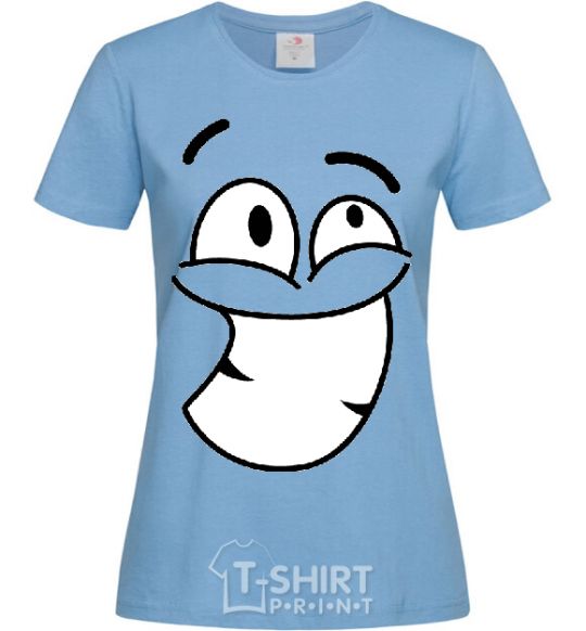 Women's T-shirt BIG TEETH SMILE sky-blue фото