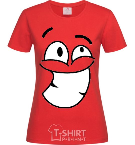 Women's T-shirt BIG TEETH SMILE red фото