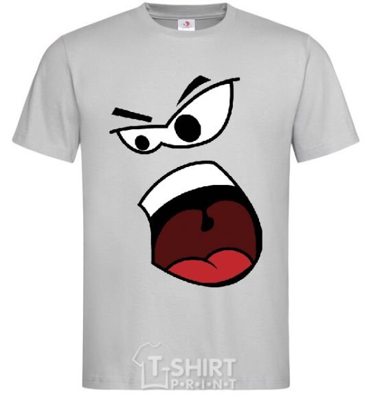 Men's T-Shirt ANGRY SMILE grey фото
