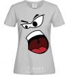 Women's T-shirt ANGRY SMILE grey фото
