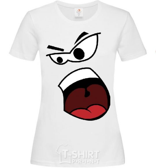 Women's T-shirt ANGRY SMILE White фото