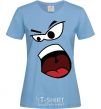 Women's T-shirt ANGRY SMILE sky-blue фото