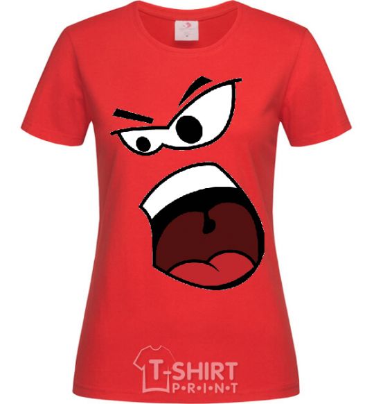 Women's T-shirt ANGRY SMILE red фото