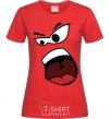 Women's T-shirt ANGRY SMILE red фото