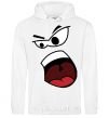 Men`s hoodie ANGRY SMILE White фото