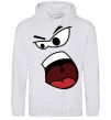 Men`s hoodie ANGRY SMILE sport-grey фото