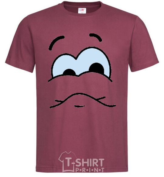 Men's T-Shirt UPSET SMILE burgundy фото