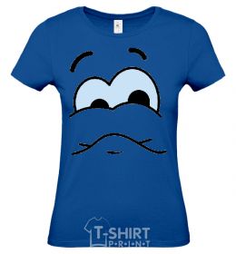 Women's T-shirt UPSET SMILE royal-blue фото