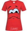 Women's T-shirt UPSET SMILE red фото
